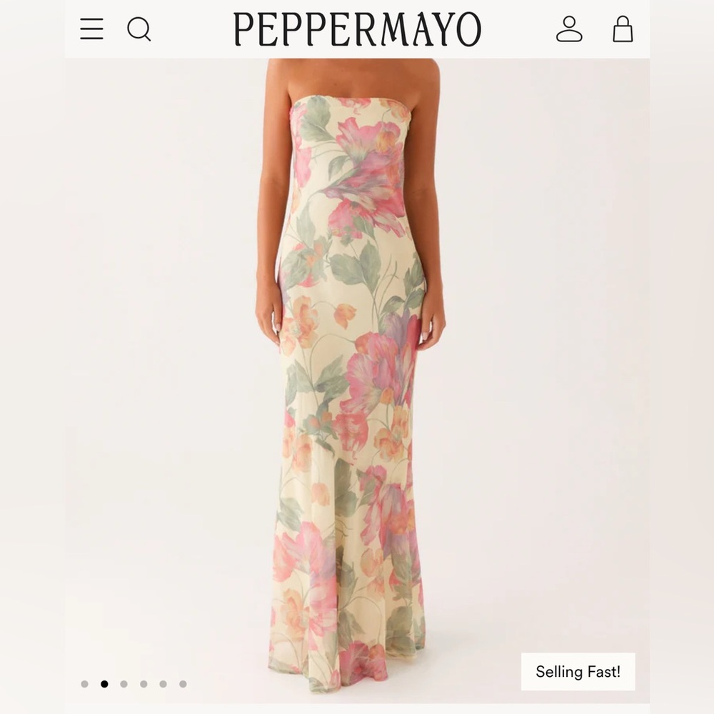 Peppermayo Strapless Floral Maxi Dress